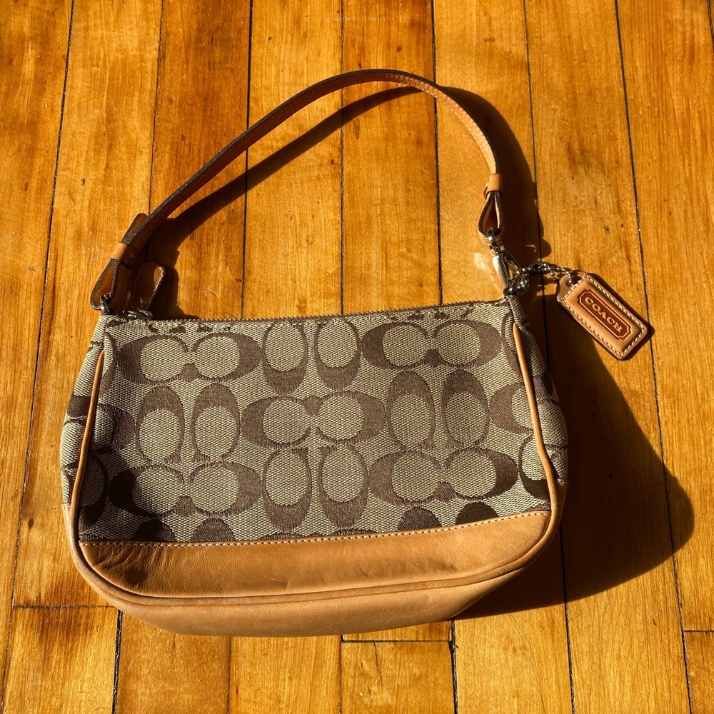 Vintage Coach signature mini shoulder bag